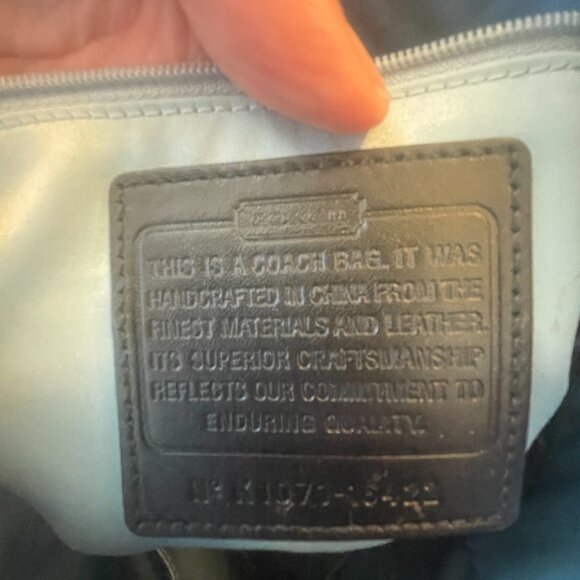 Coach Colette Black and Grey Patent Leather/Leather Patchwork Tote - Picture 3 of 6